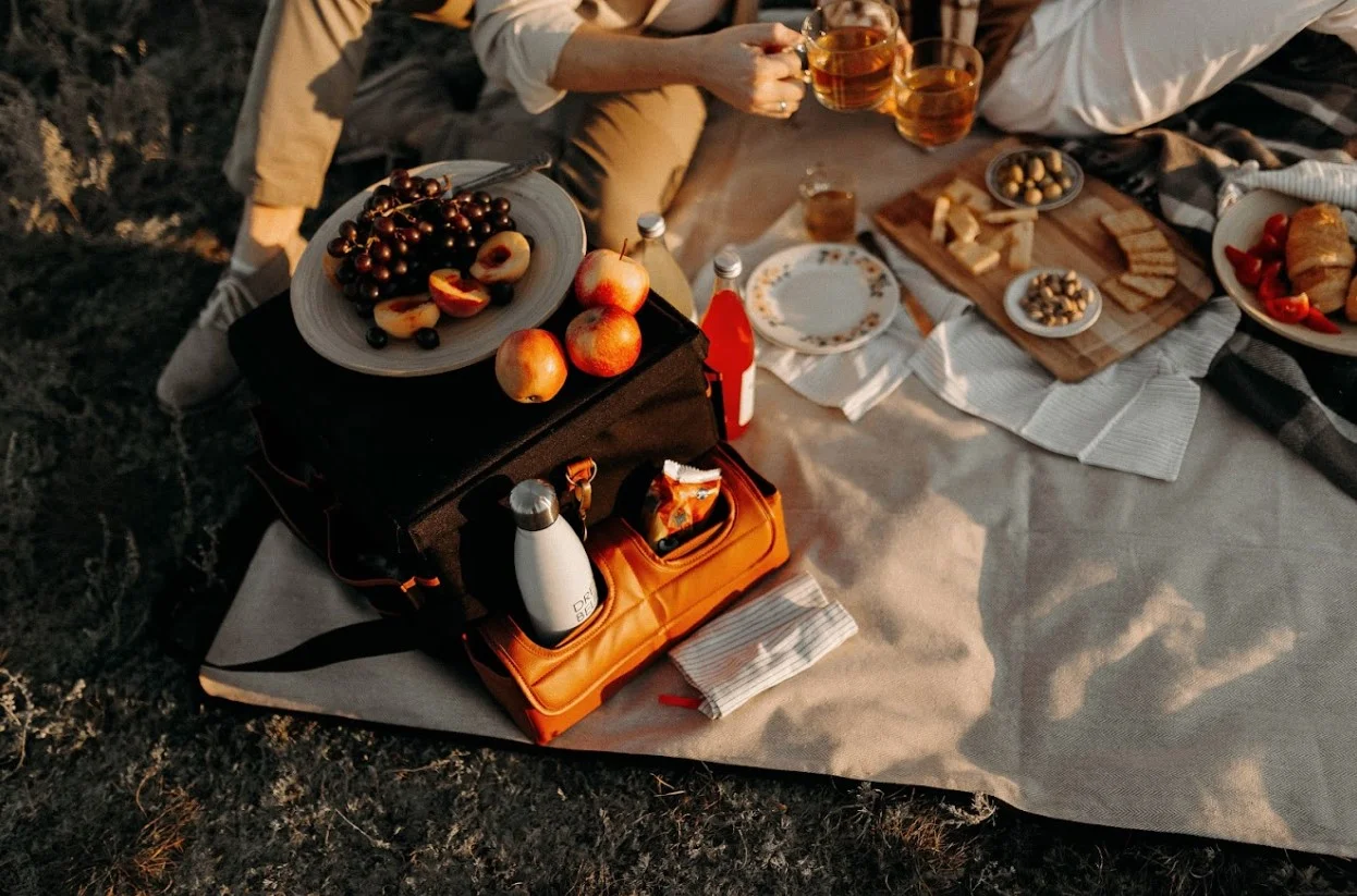 cream picnic blanket